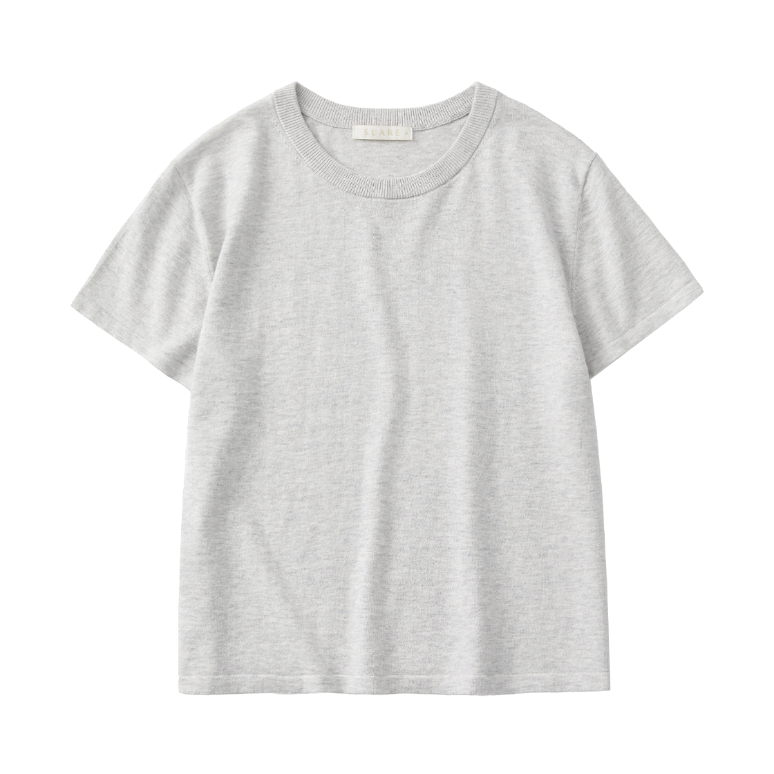 (우먼)코튼 썸머 울 하프 니트 화이트 멜란지((W) Suare Women Cotton Summer Wool Half Knit White Melange)