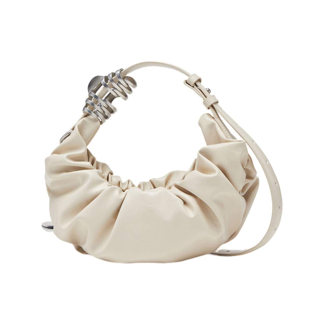X10479P8657-T1012 Diesel Grab-D-Small Scruched Hobo Bag White
