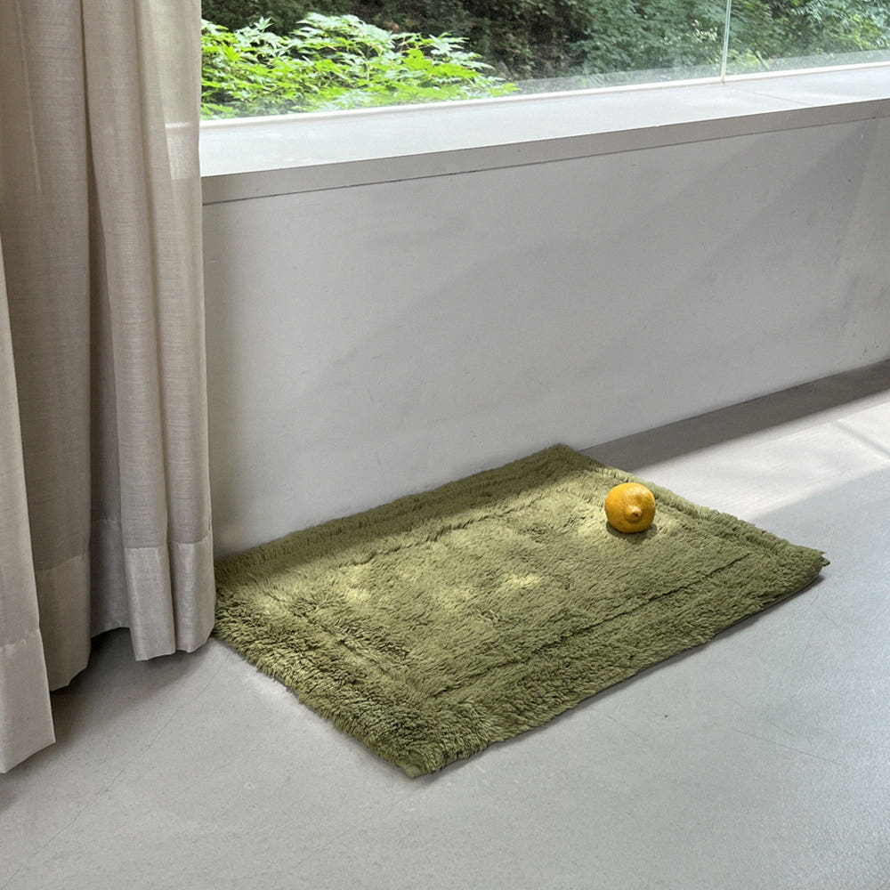 올리브 그린 푹신한 미끄럼 방지 순면 발매트 45x65cm(MUSEONGHWA Olive Green Non-Slip Cotton Foot Mat Rug 45x65cm) - 6