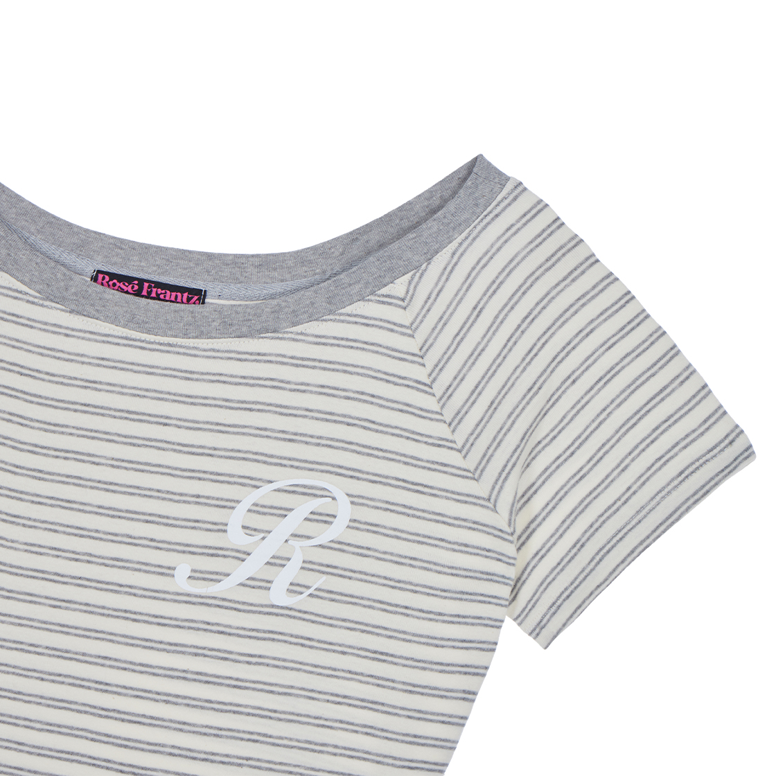 로제프란츠스트라이프 원숄더 티셔츠 그레이(Rosefrantz Stripe One-shoulder T-shirt [Gray]) - 2