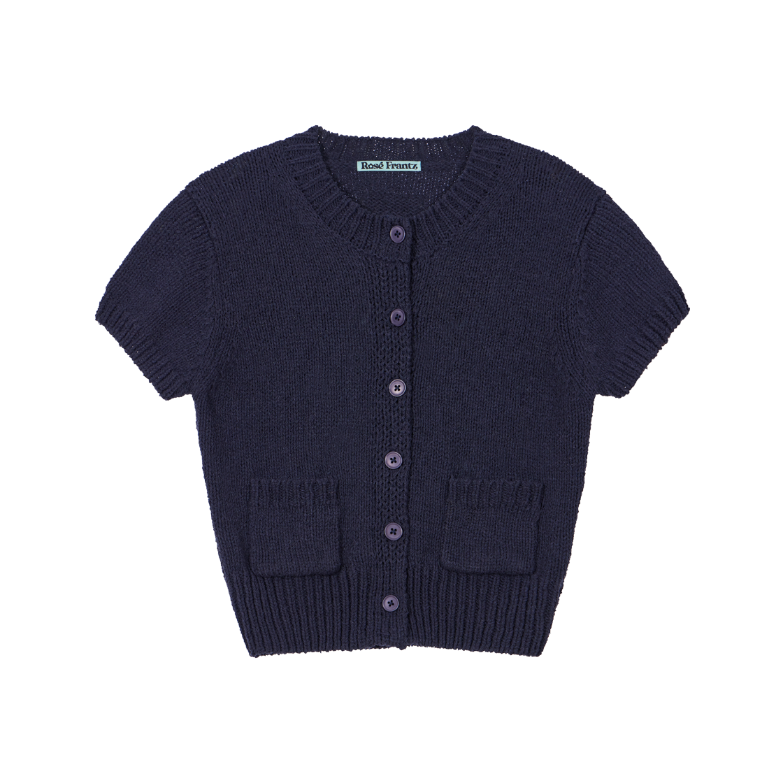RS26SCD108NVY Rosefrantz Pocket short sleeve knit cardigan [Navy]