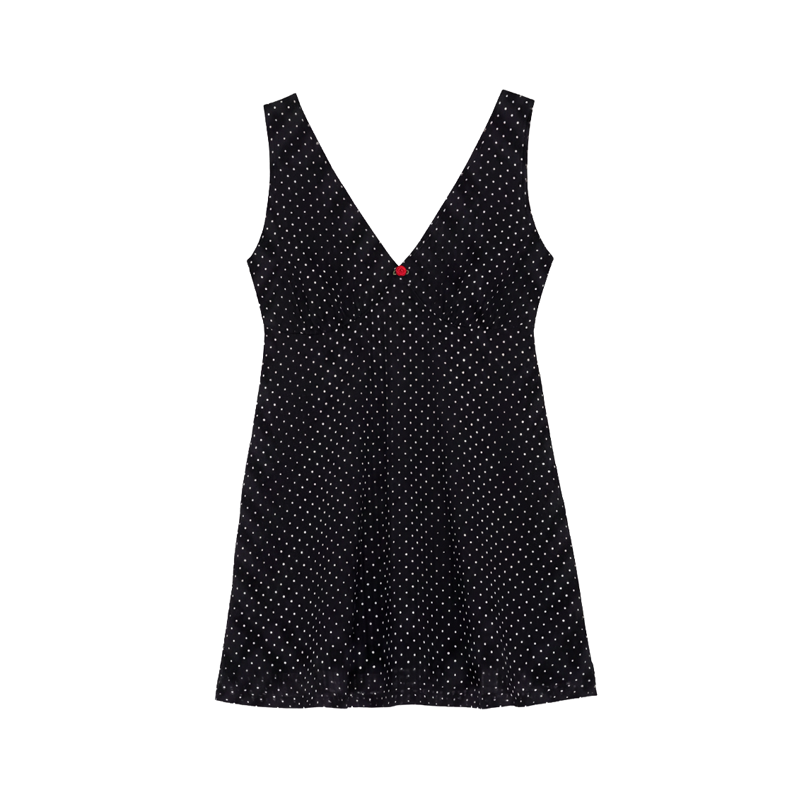 RS26UOP108BLK Rosefrantz Rose Dot Chiffon Mini Dress [Black]