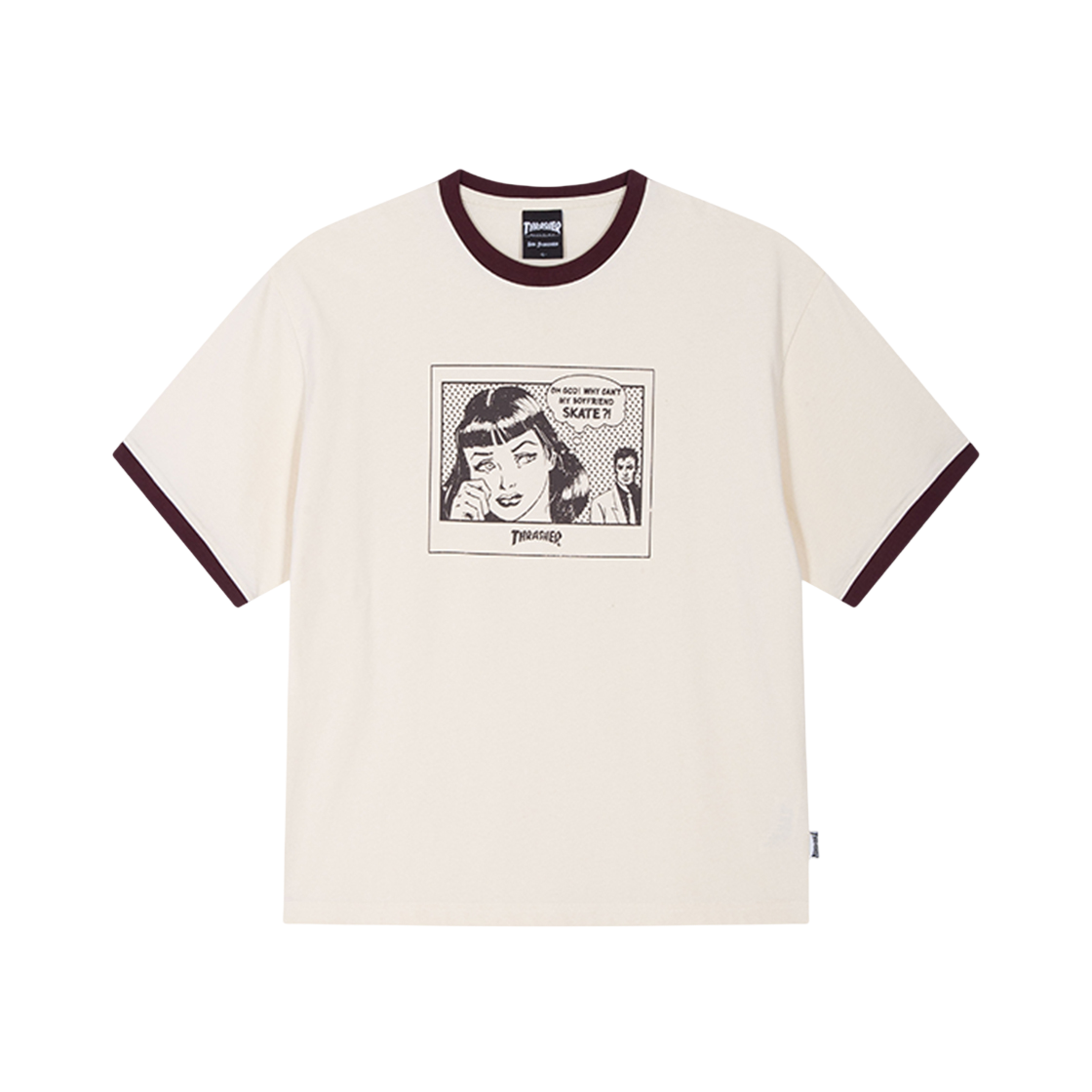트레셔 보이프렌드 링거 티셔츠 크림(Thrasher Boyfriend Ringer T-Shirt Cream)