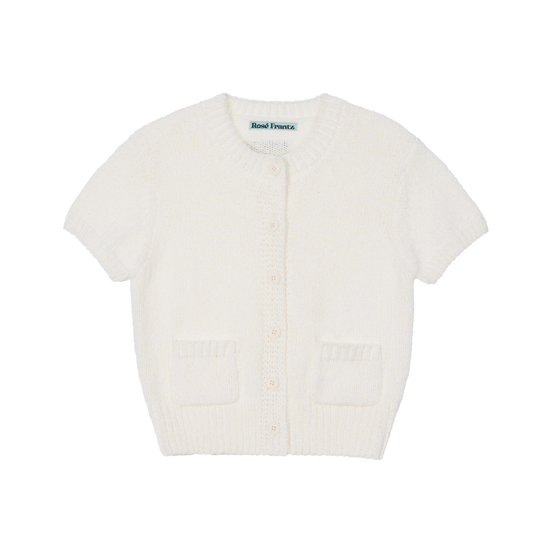 RS26SCD108IVR Rosefrantz Pocket short sleeve knit cardigan [Ivory]