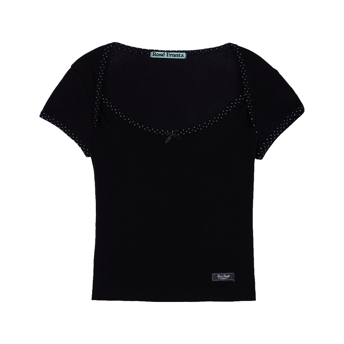 RS26UTS117BLK Rosefrantz Tiny Dot Trim T-shirt [Black]