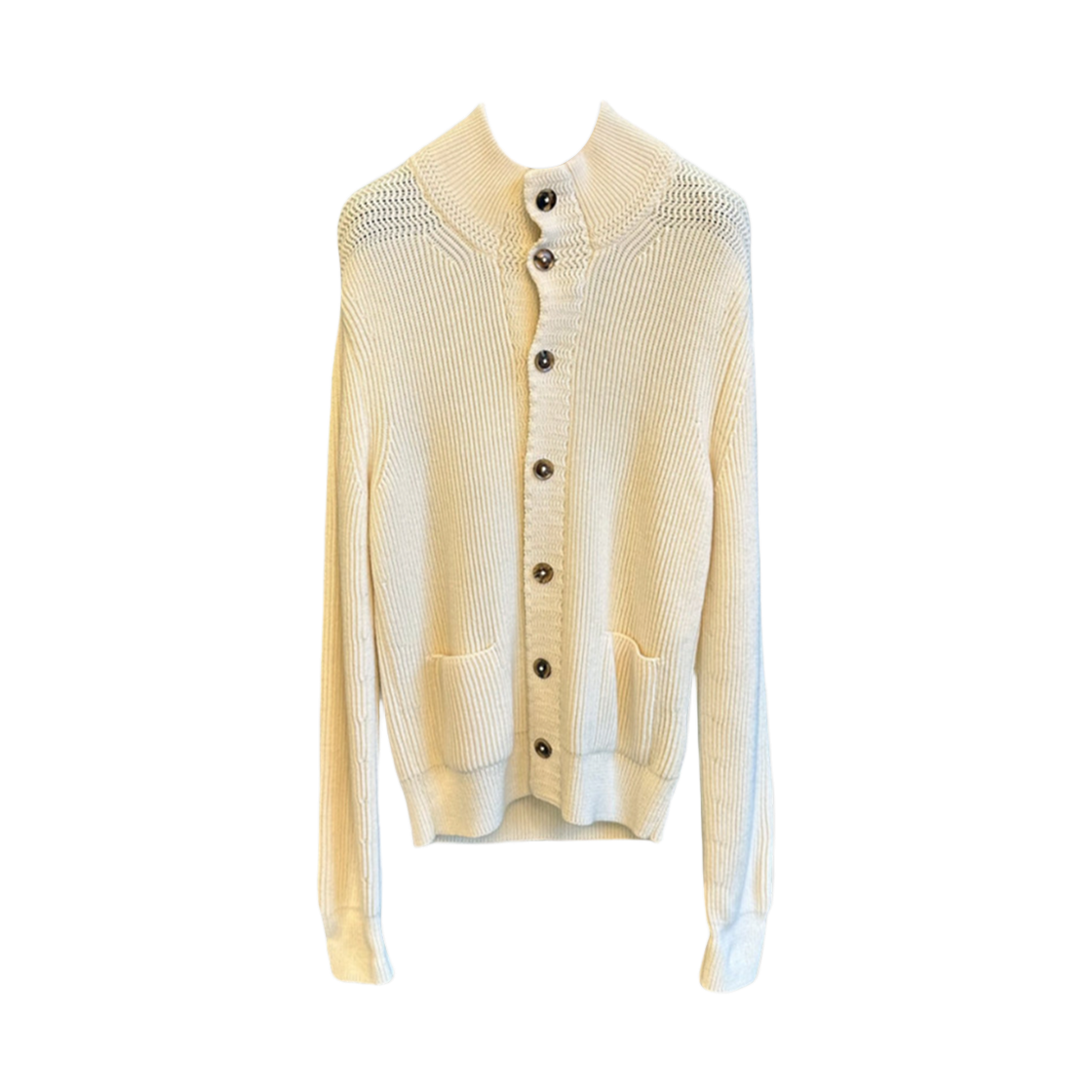 톰포드 버튼 터틀넥 니트 가디건 아이보리(Tom Ford Button Turtleneck Knit Cardigan Ivory) - 1