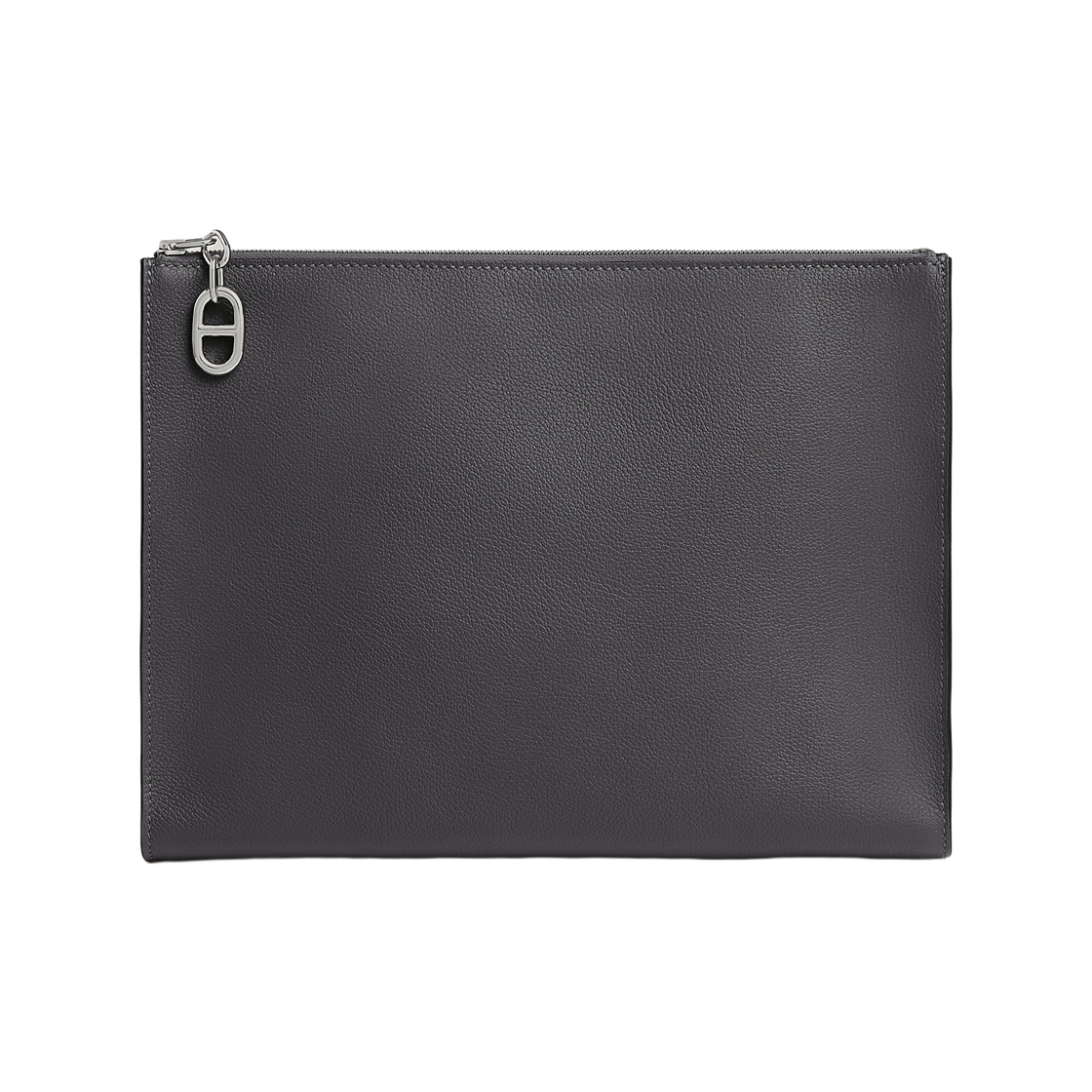 H084322CK85 Hermes Zipengo Chaine d'Ancre GM Pouch Evercolor Calfskin & Palladium Ardoise