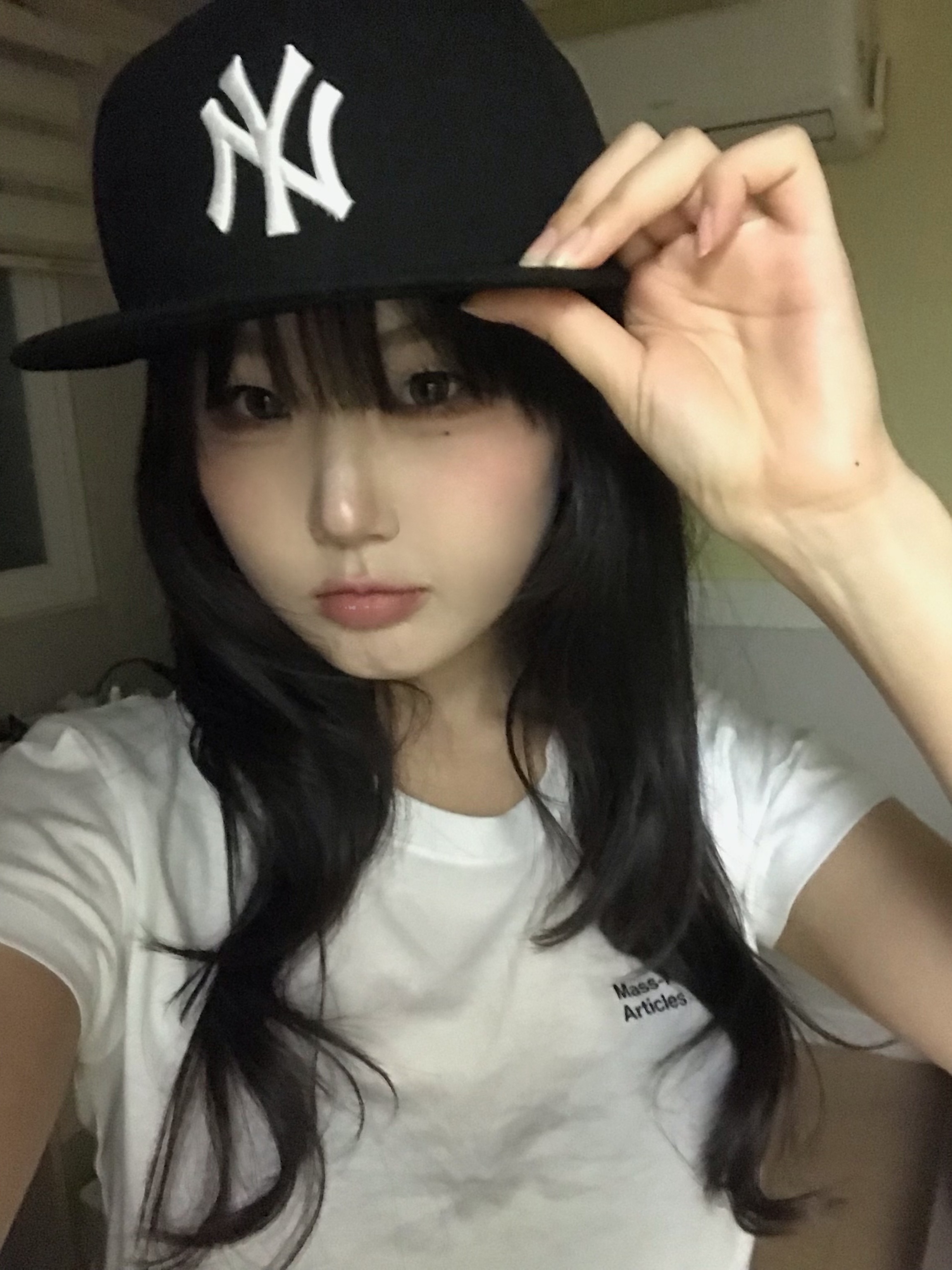 New Era 59Fifty MLB Authentic New York Yankees Game Navy 착용 스타일 - 1