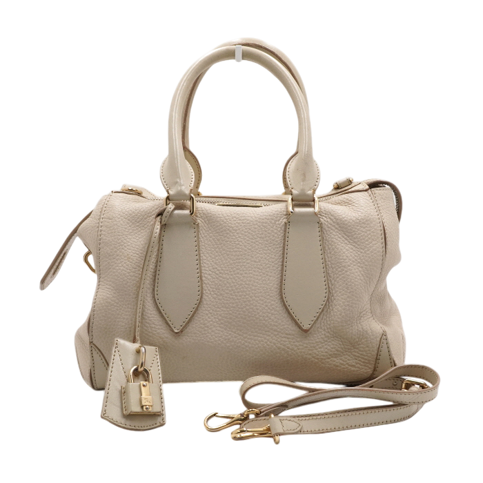 버버리 38700971 아이보리 레더 글래드스톤 토트백 겸 숄더백aa63760(Burberry Ivory Leather Gladstone Tote & Shoulder Bag) - 1