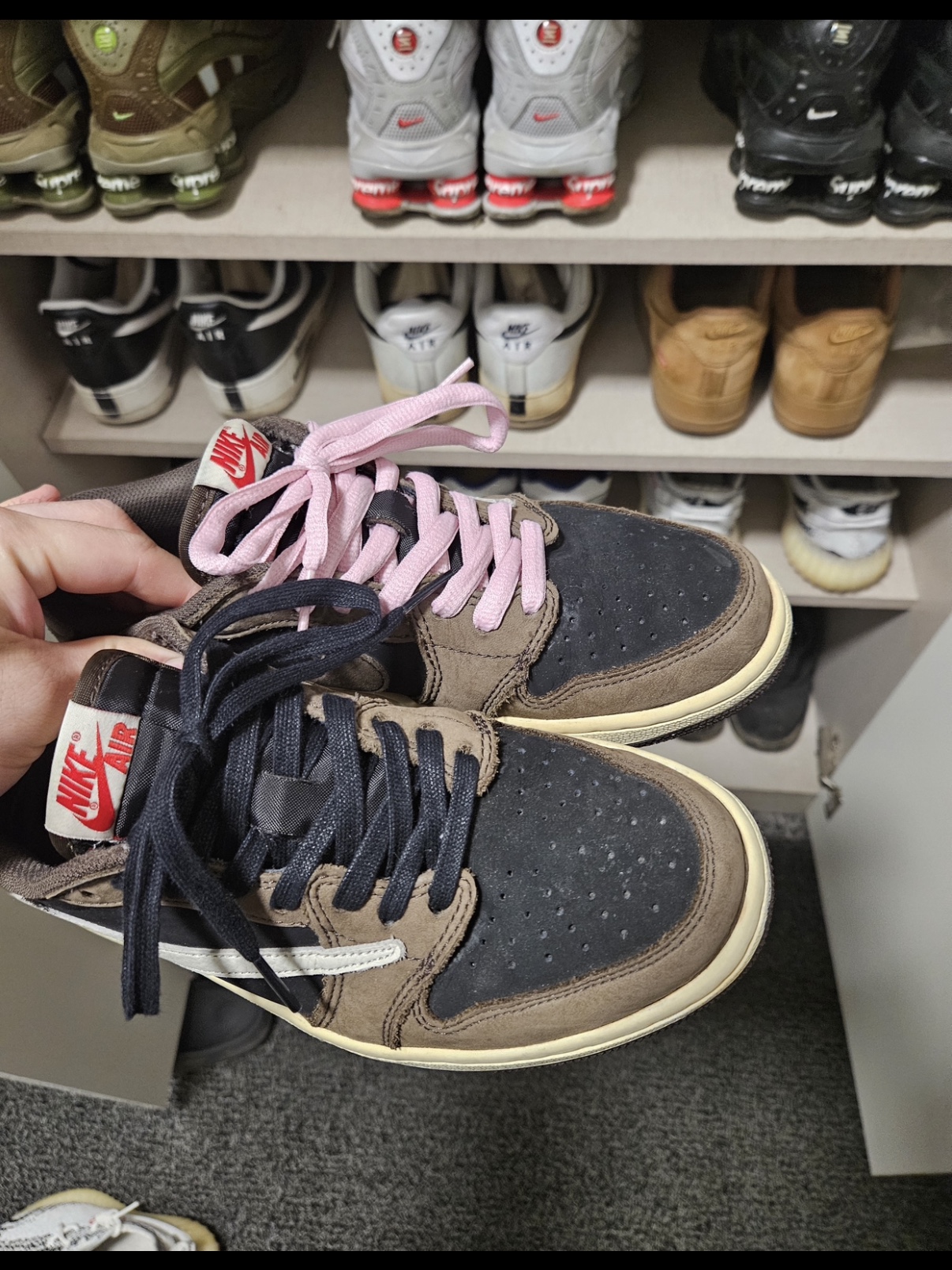 Nike x Kasina Air Max 1 SP Won-Ang Orange, Nike x Supreme Air Max 1 '87 Black White - 25SS 착용 스타일 - 2
