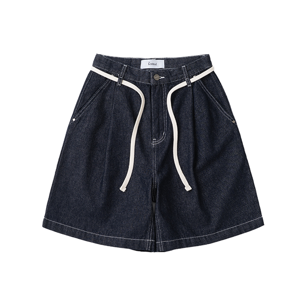 니티드 아웃스트링 버뮤다 데님 하프 팬츠 데님(Knitted Outstring Bermuda Denim Half Pants Denim) - 2