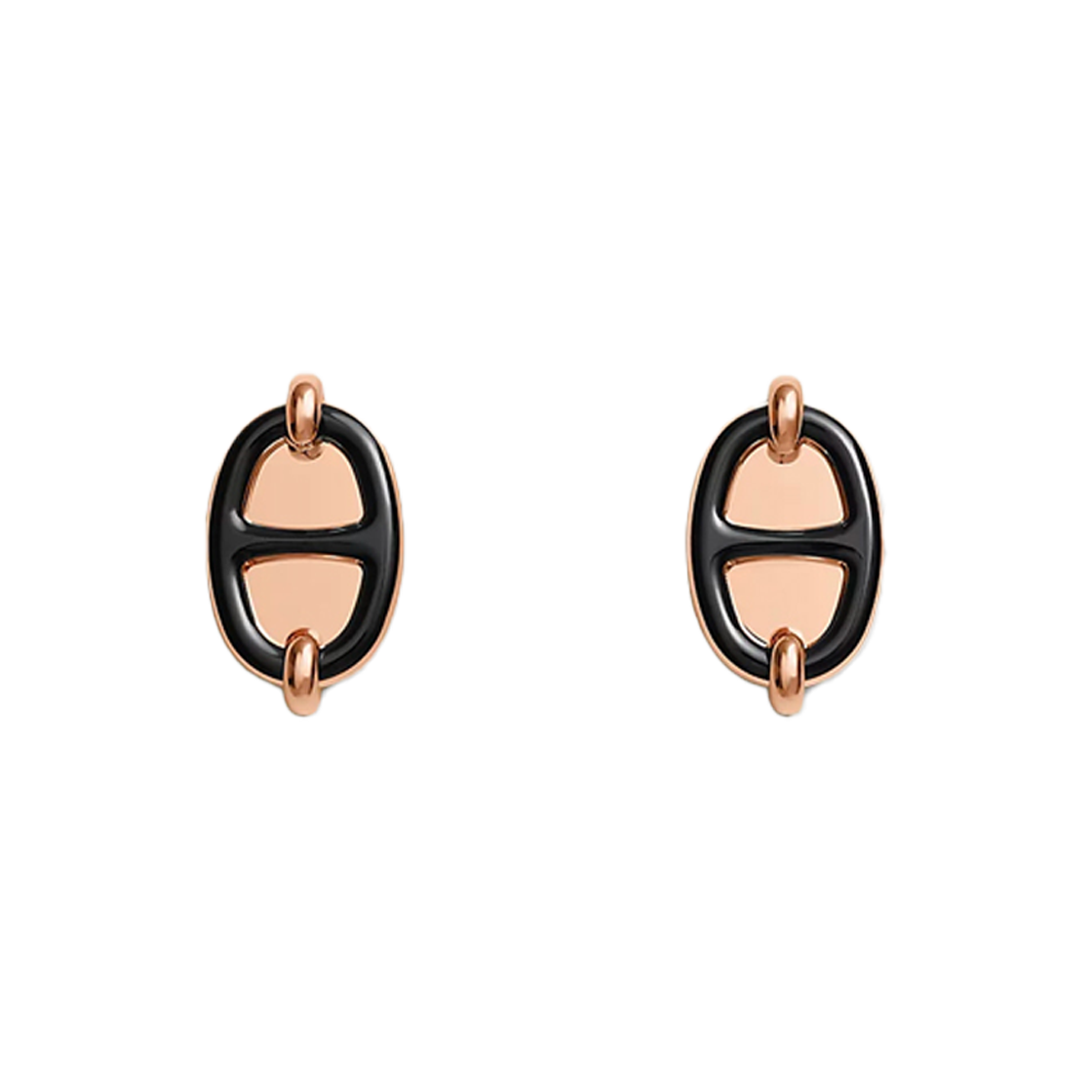 ITSO6NMF6TQM Hermes Mini Maillon Pendant Earrings in Rose Gold