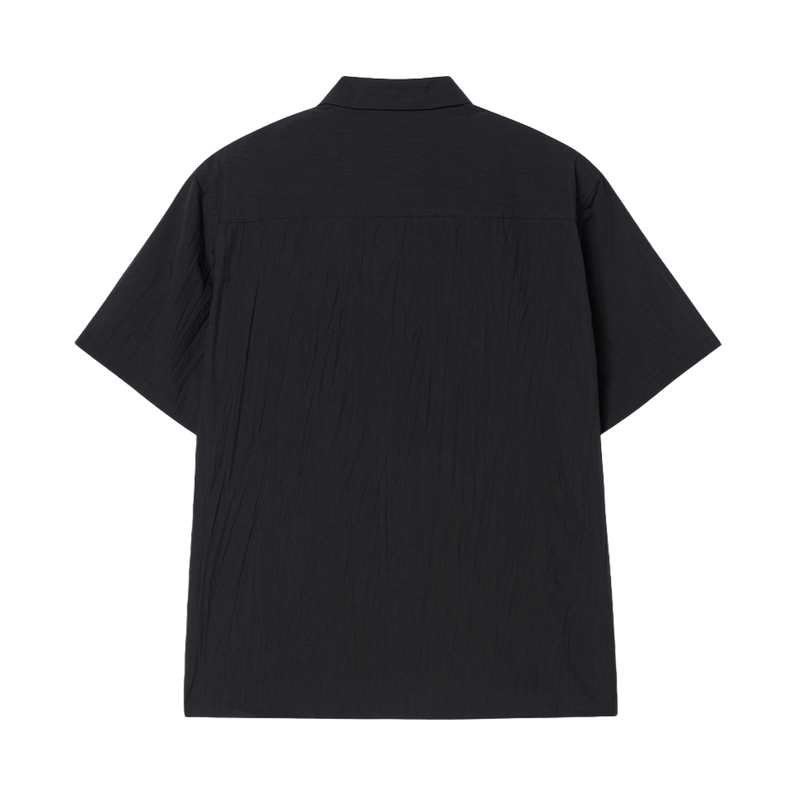 엔 아카이브 크리즈 코튼 오픈 카라 반팔 셔츠 블랙(N ARCHIVE Crease Cotton Open Collar Shirts Black) - 2