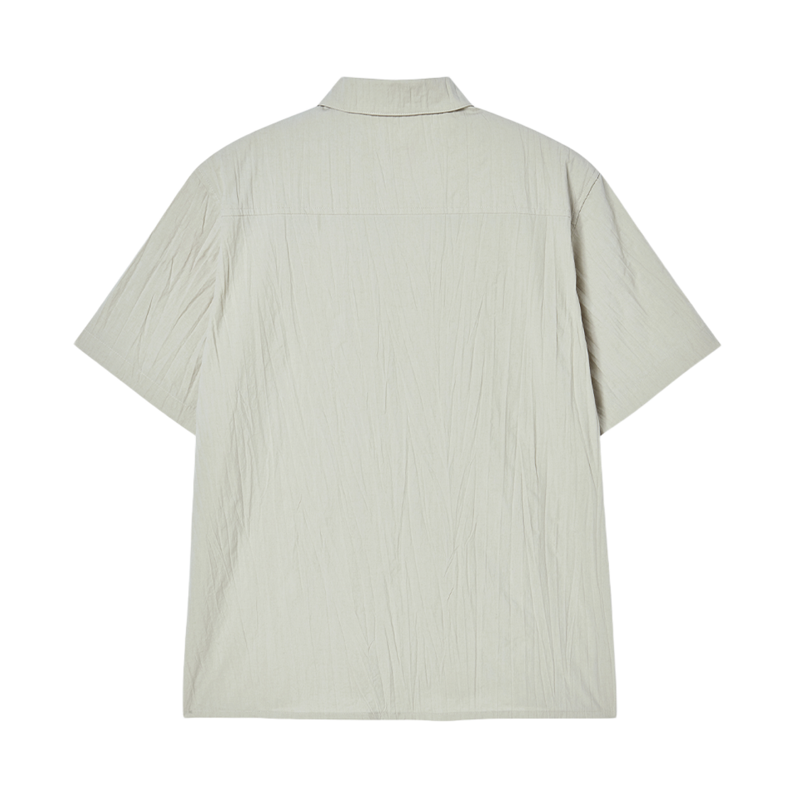 엔 아카이브 크리즈 코튼 오픈 카라 반팔 셔츠 베이지(N ARCHIVE Crease Cotton Open Collar Shirts Beige) - 2
