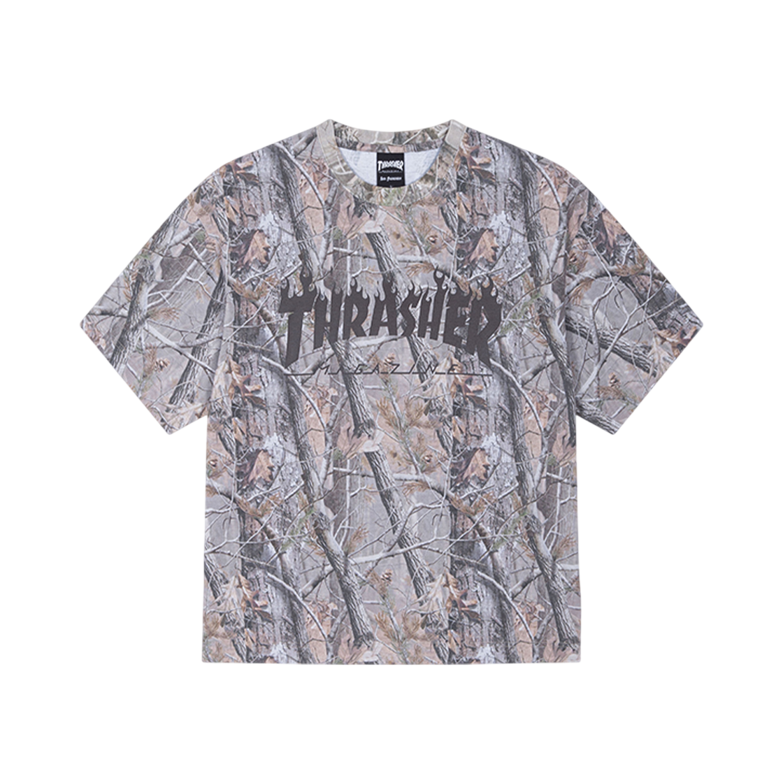 트레셔 플레임 트리카모 올오버 티셔츠 카모(Thrasher Flame Tree Camo Allover T-Shirt Camo)