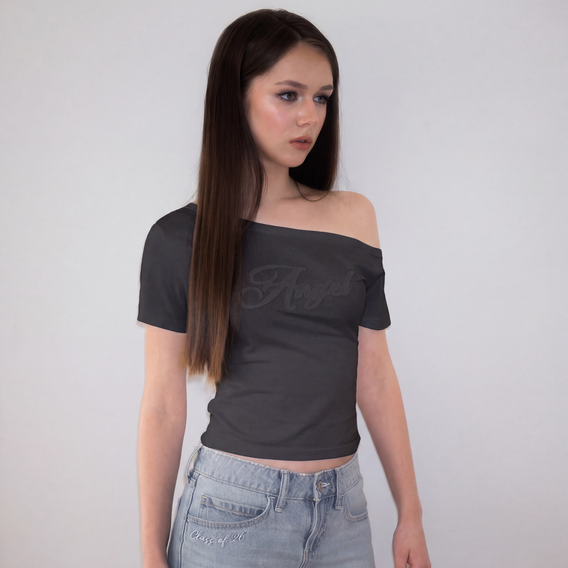 로제프란츠스위트 엔젤 패치워크 티셔츠 차콜(Rosefrantz Sweet Angel Patchwork T-shirt [Charcoal]) - 4