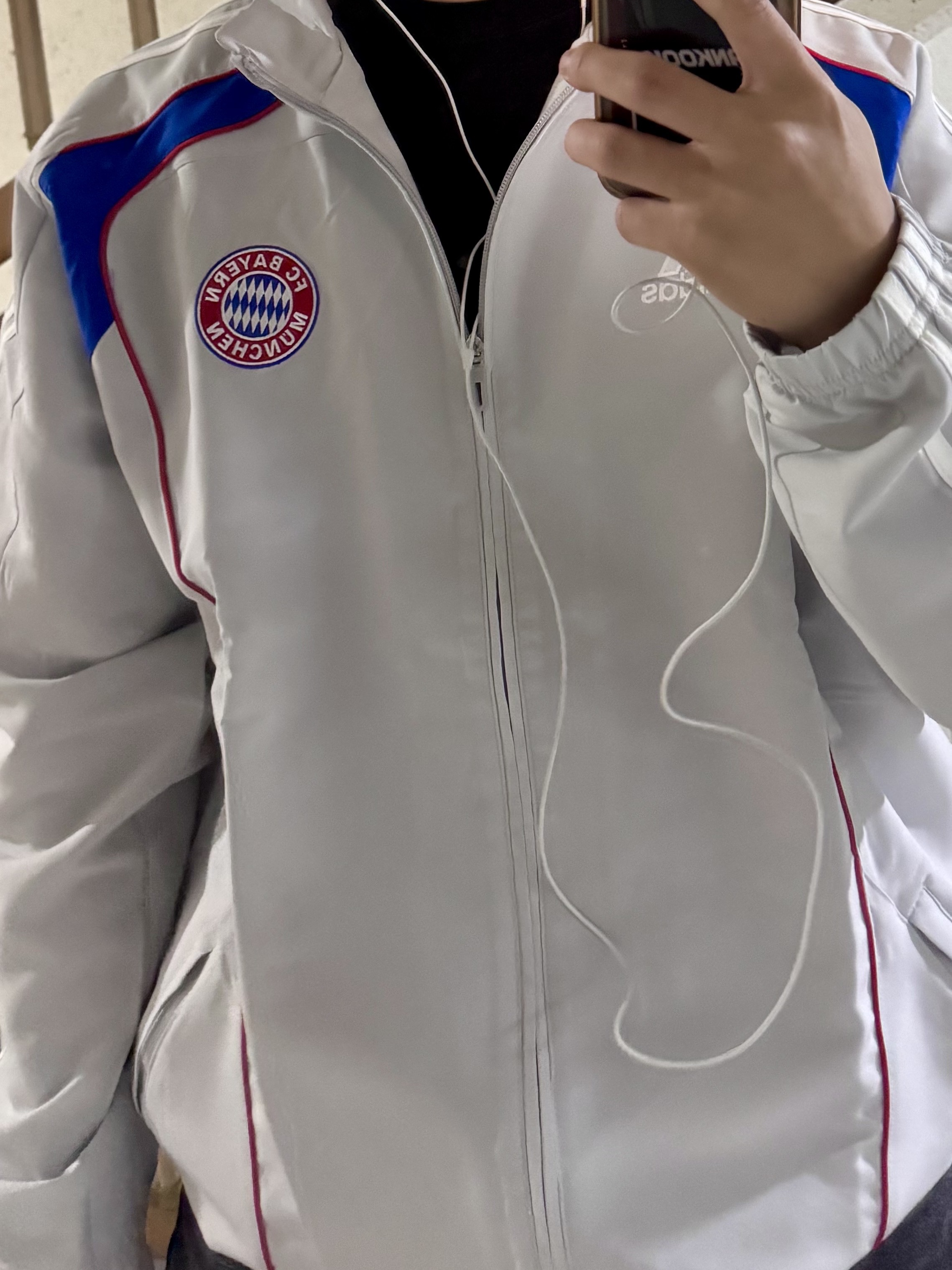 Adidas FC Bayern UBP Track Top Team Light Grey - KR Sizing 착용 스타일 - 1