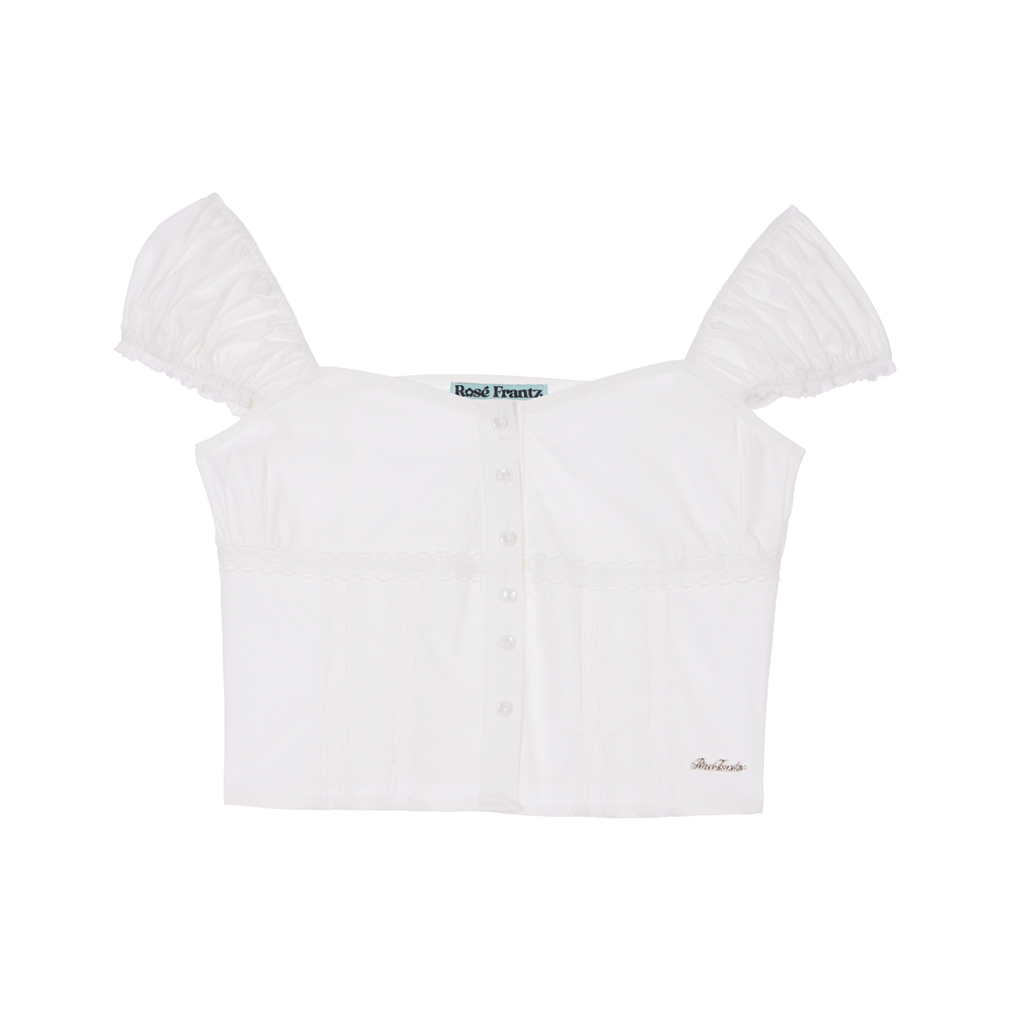 로제프란츠 레이스 셔링 크롭 블라우스 아이보리(Rosefrantz Lace Shirring Crop Blouse [Ivory]) - 1