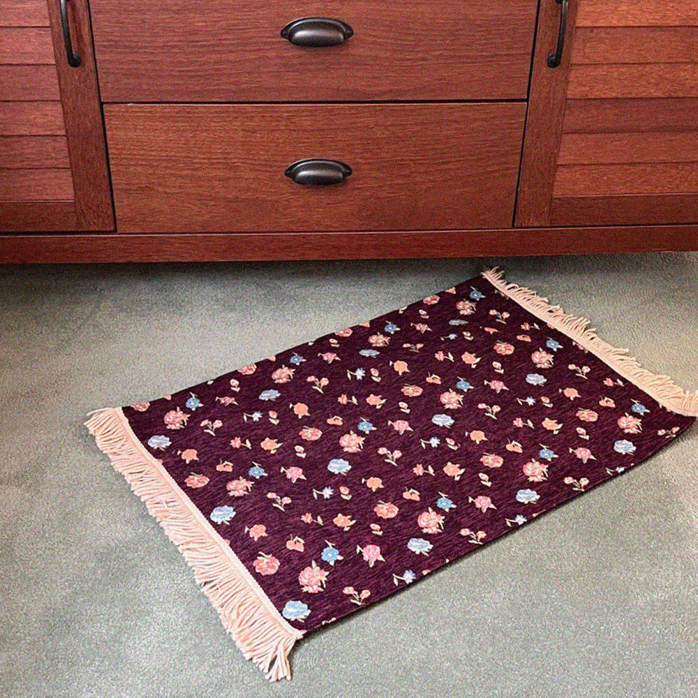 딥다운 로맨틱 빈티지 미끄럼 방지 발매트 45x65cm(MUSEONGHWA Deep-down vintage non-slip foot mat 45x65cm) - 3