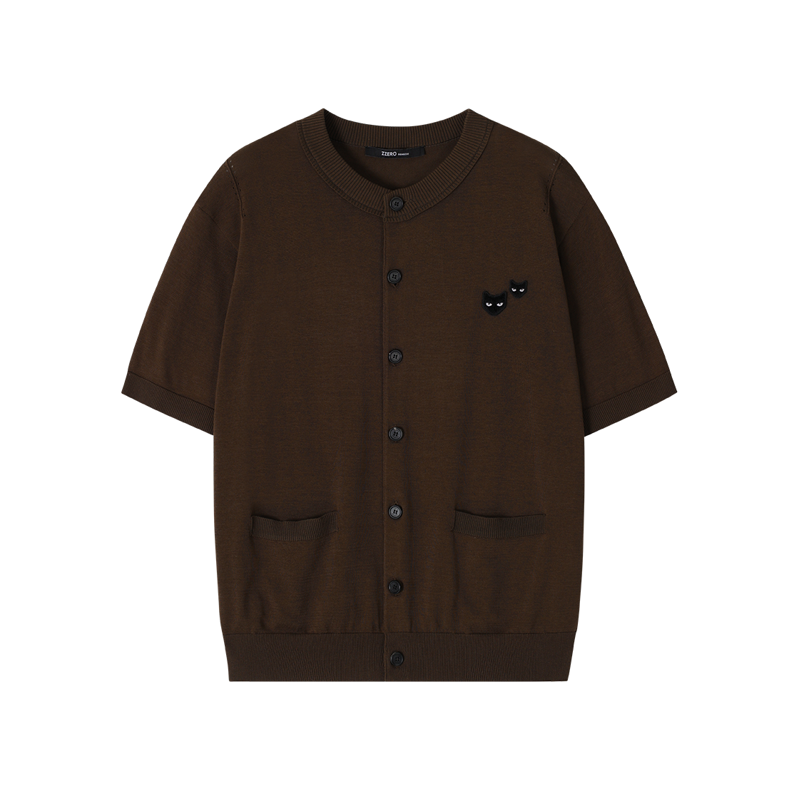 SI3KT886BR SONGZIO ZZERO Twin Panther Half Cardigan Brown