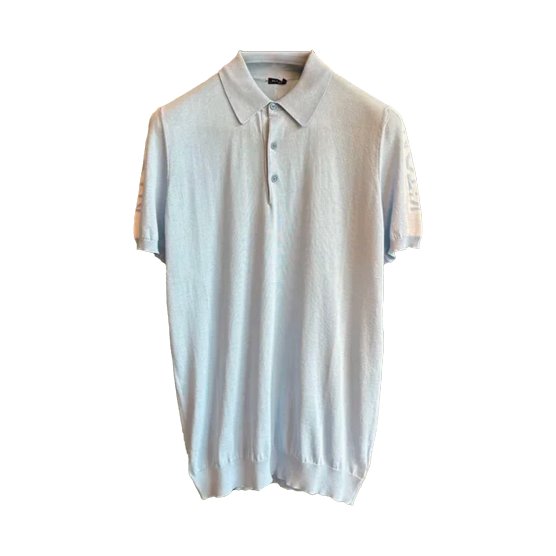 키톤 로고 자수 숏슬리브 폴로 셔츠 스카이 블루(Kiton Logo Embroidered Short Sleeve Polo Shirt Sky Blue) - 1
