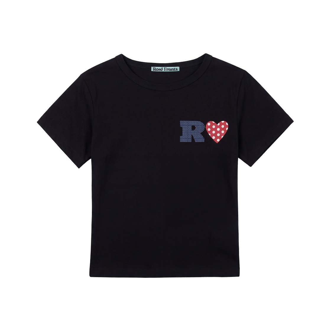 RS26STS103BLK Rosefrantz Dot Heart Cotton T-Shirt [Black]