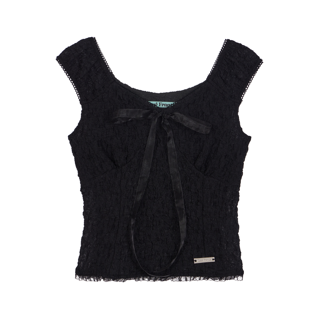 RS26USV106BLK Rosefrantz Chiffon Ribbon Crinkle Sleeveless [Black]