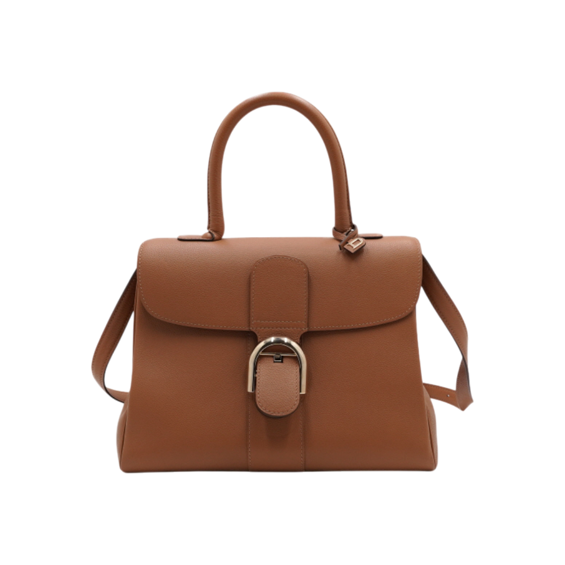 ITTKHTQGWR9E Delvaux Rodeo Brillant MM Tote & Shoulder Bag in Gold Brown Calfskin