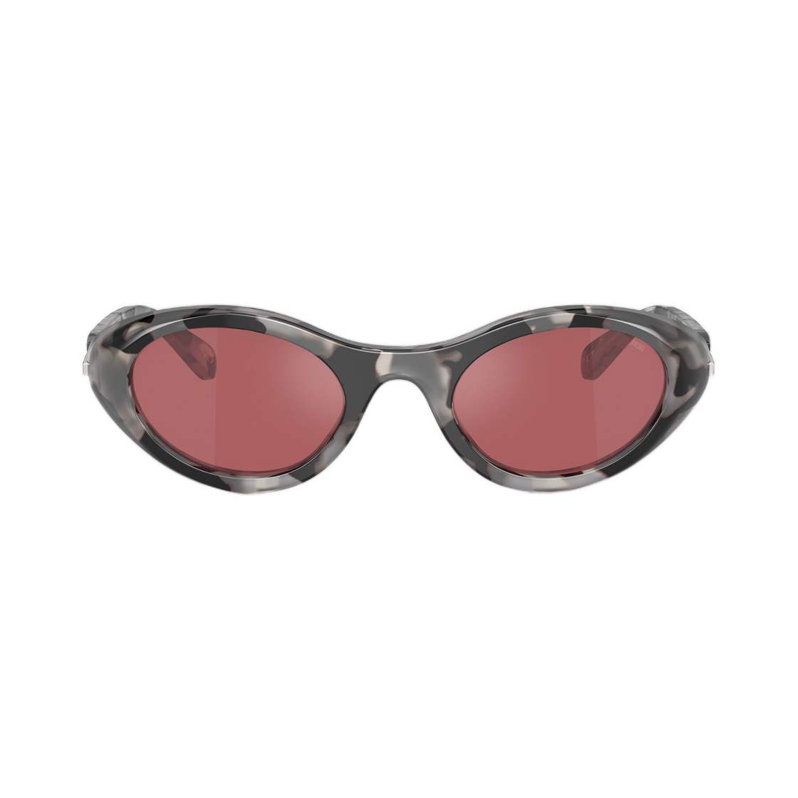 LX200400LEN-721B5 Diesel Wrap-Around Shape Sunglasses Grey Havana Red