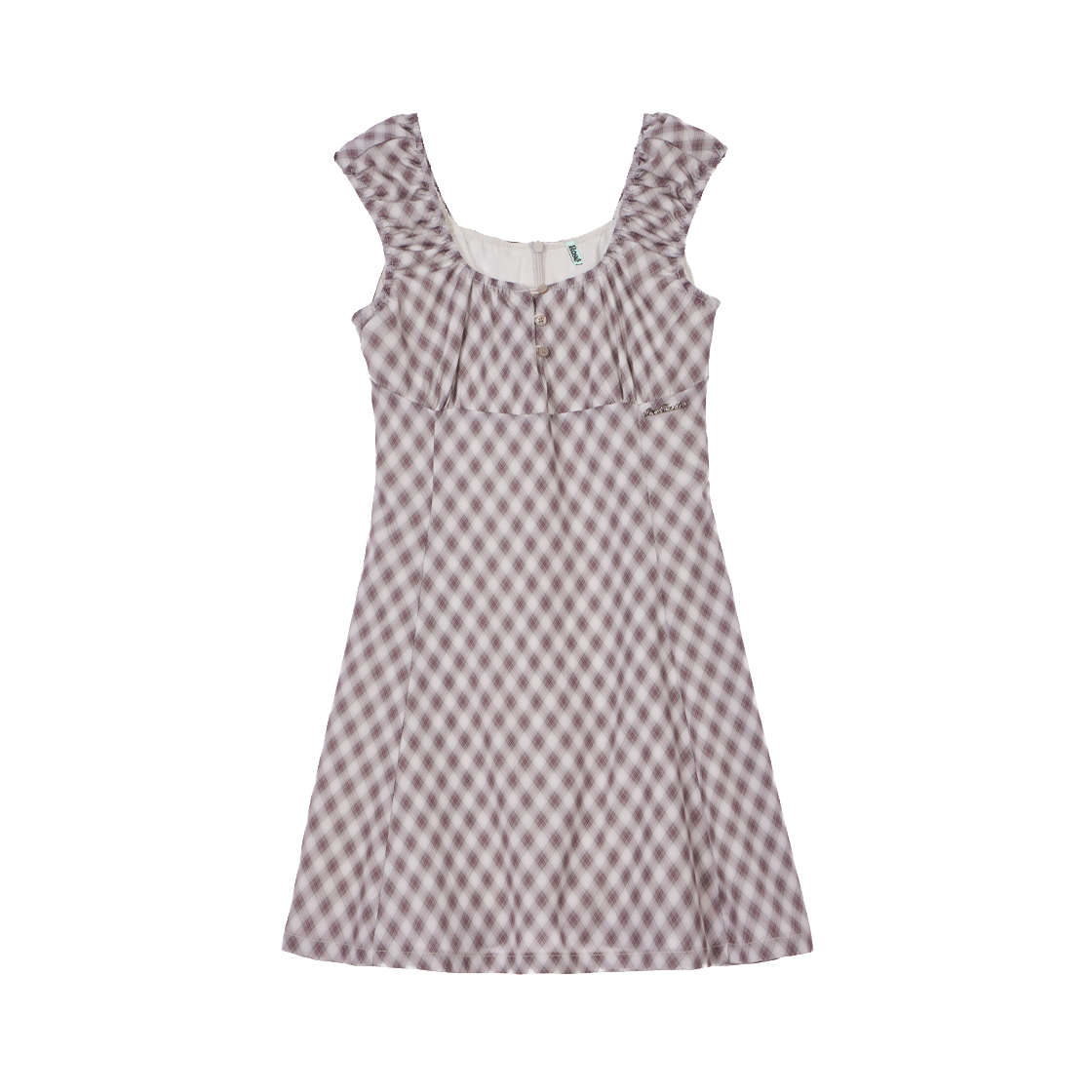 RS26UOP107BRW Rosefrantz Puff Sleeve Romantic Mini Dress [Brown]