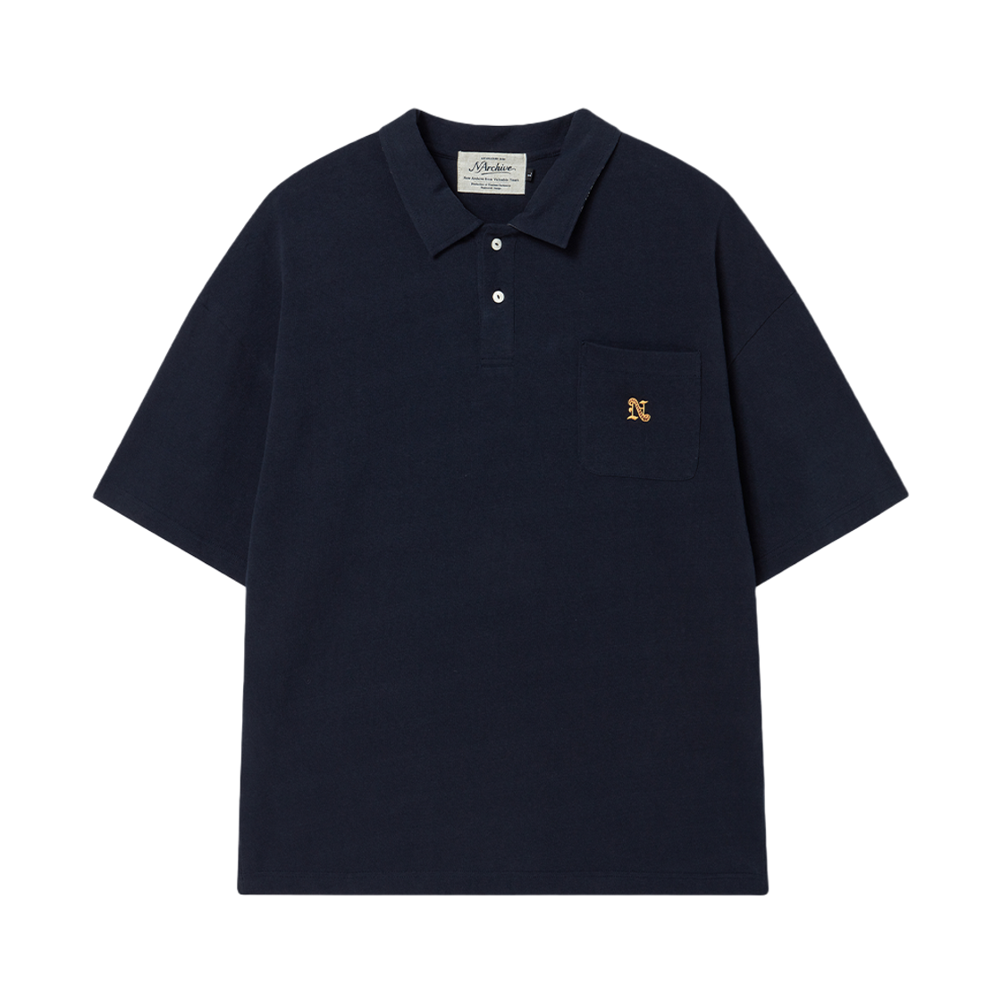 엔 아카이브 반다나 패치 디테일 피케 티셔츠 네이비(N ARCHIVE Bandana Patch Detail Pk T Shirts Navy)