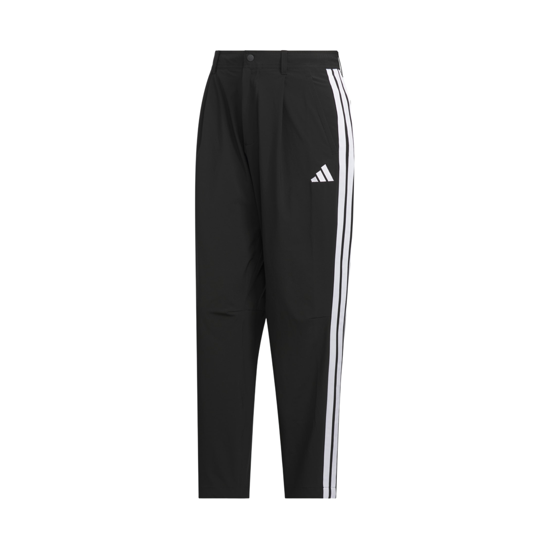 KV4693 Adidas Sportswear Twill Loose Fit Tapered Open Hem Pants Black White - KR Sizing