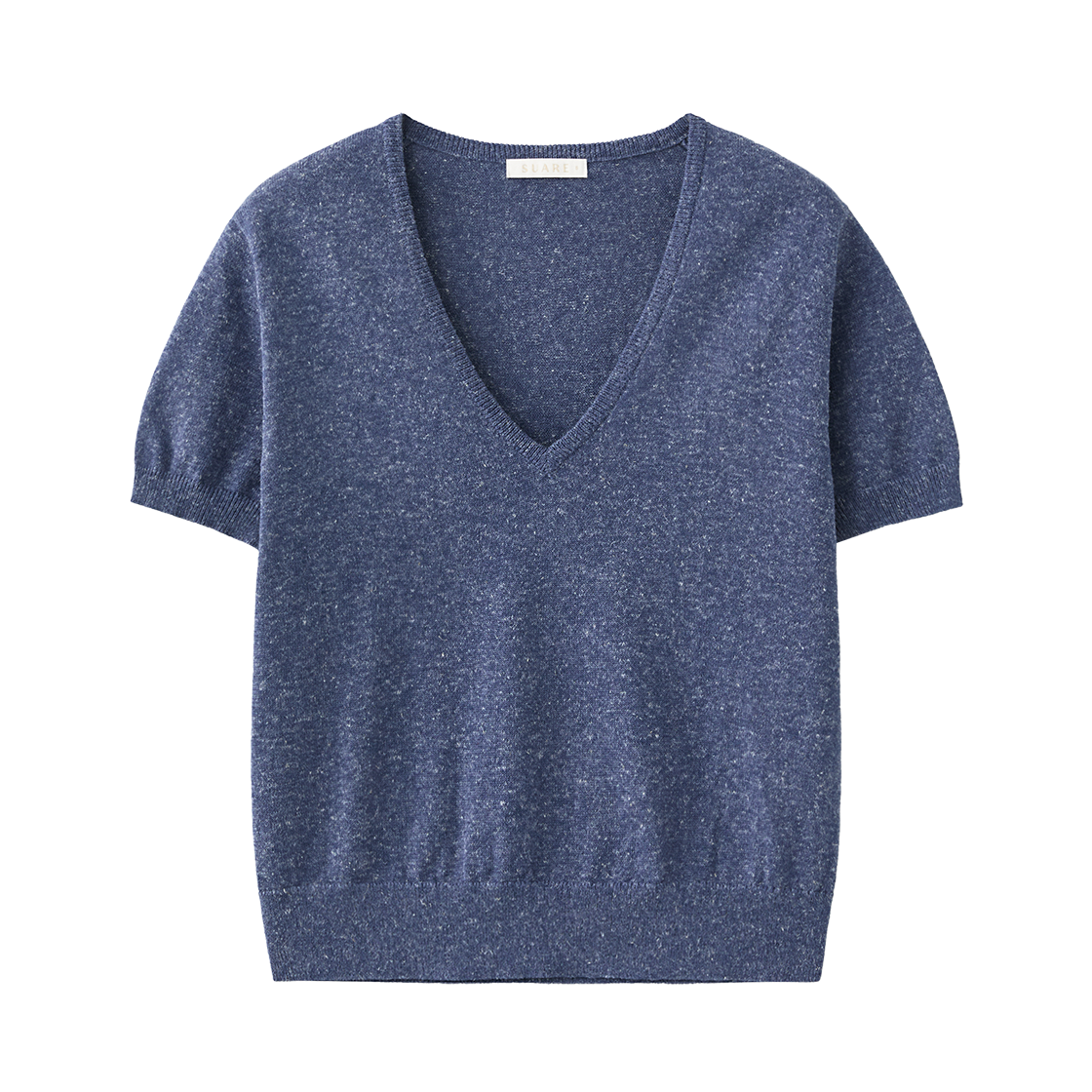 (우먼)린넨 페이드 브이넥 하프 니트 네이비((W) Suare Women Linen Fade V-Neck Half Knit Navy)