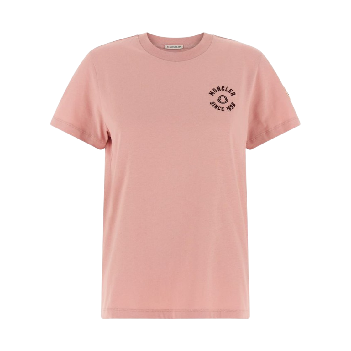 W) 몽클레르 자수 로고 코튼 티셔츠 핑크 - 26SS | Moncler | KREAM