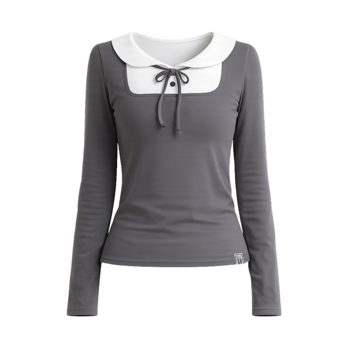 준수이 엔티티 01-03 플랫 카라 롱 슬리브 차콜(JUNSUI ENT 01-03 Flat Collar Long Sleeve Charcoal)