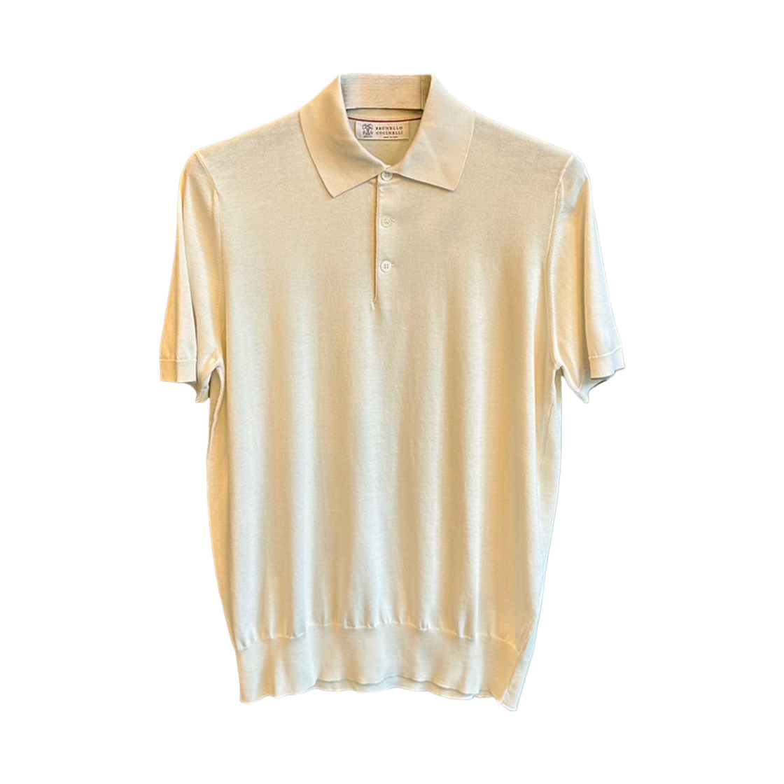 브루넬로 쿠치넬리 코튼 라이트웨이트 니트 폴로 셔츠 아이보리(Brunello Cucinelli Cotton Lightweight Knit Polo Shirt Ivory)