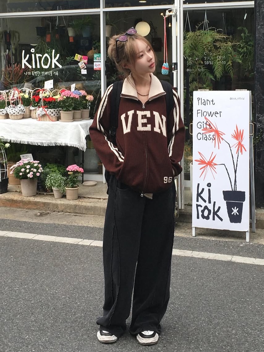 PHOS333 W Vintage Washed Wide Sweatpants 착용 스타일 - 3