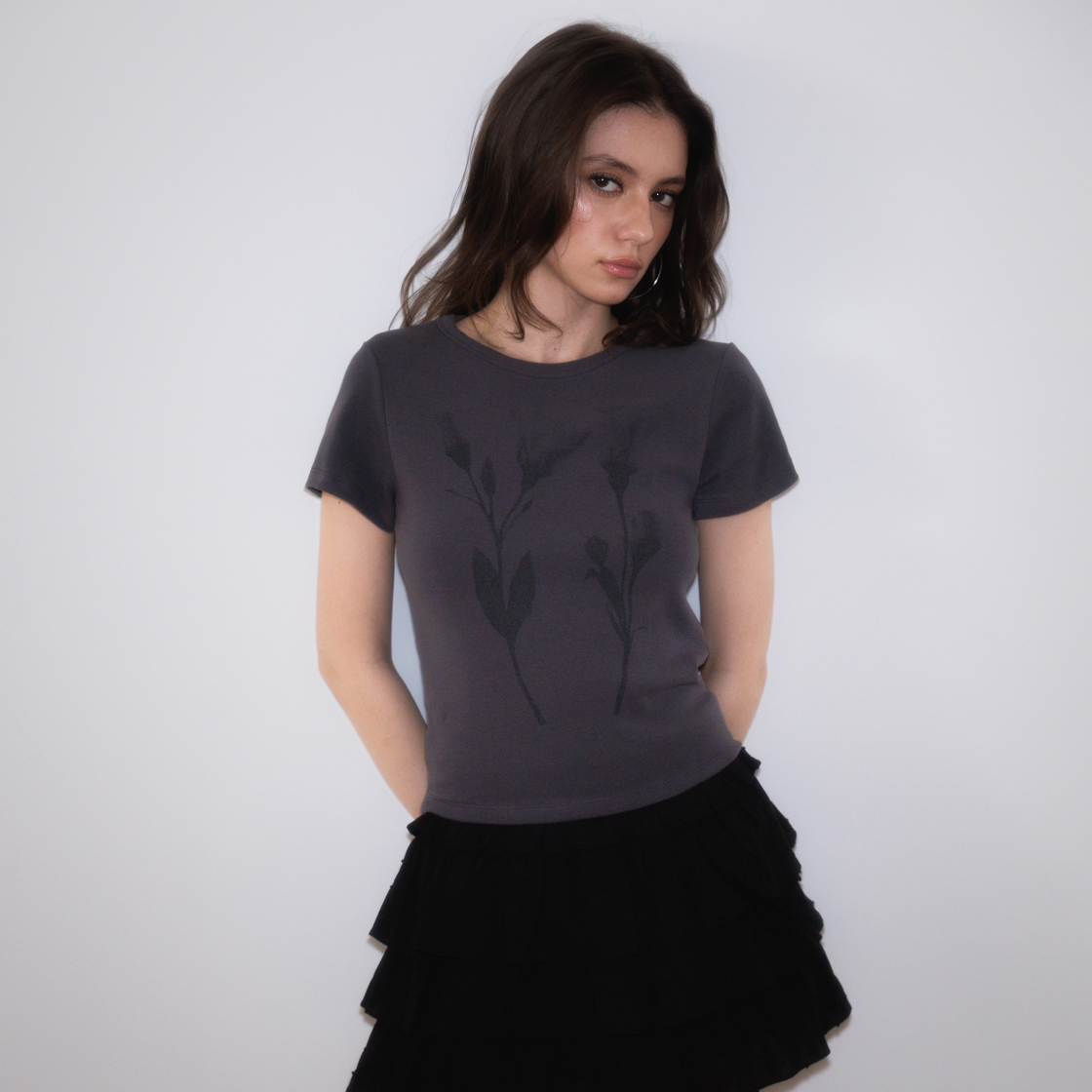 로제프란츠플로럴 스케치 그래픽 티셔츠 차콜(Rosefrantz Floral Sketch Graphic T-shirt [Charcoal]) - 6