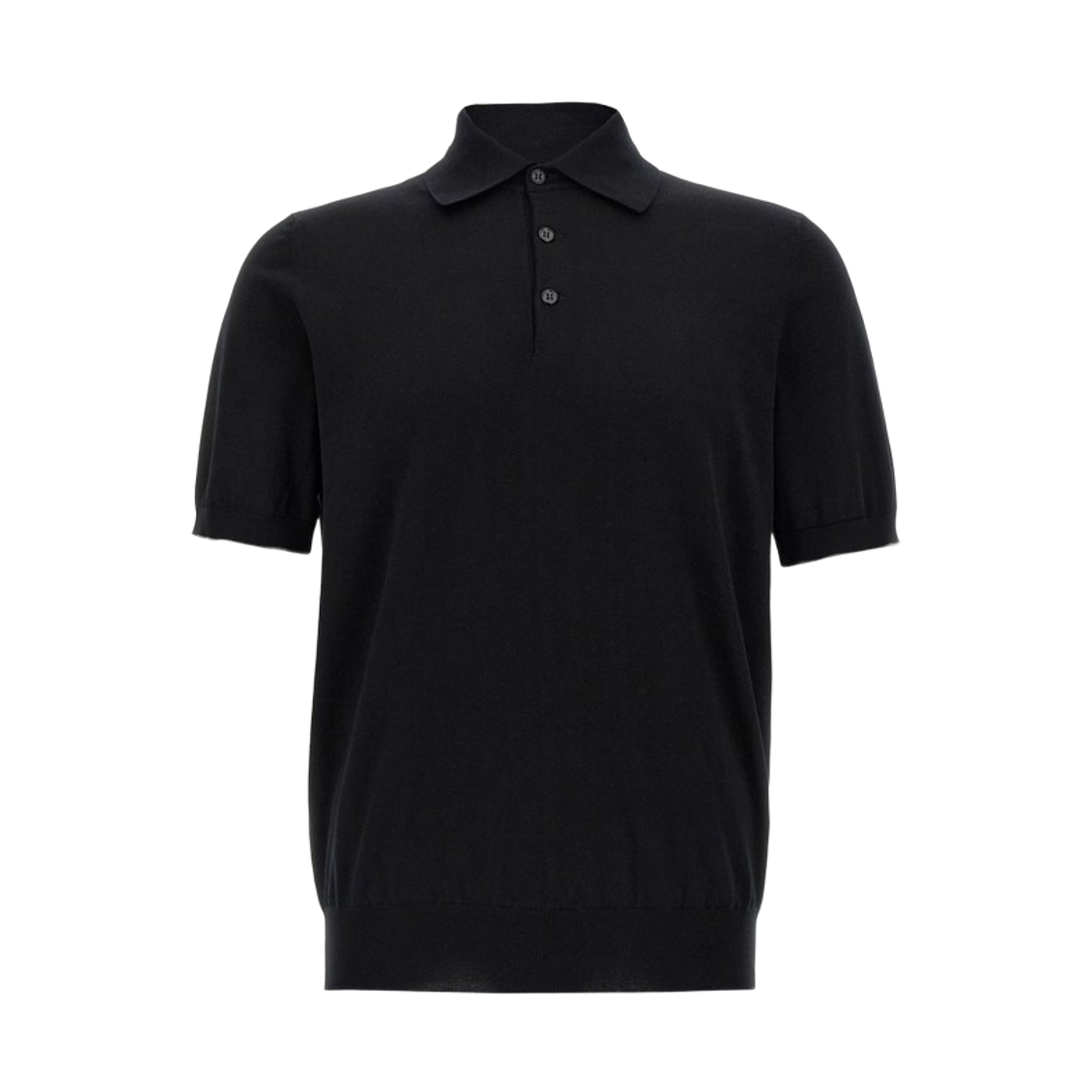 브루넬로 쿠치넬리 코튼 라이트웨이트 니트 폴로 셔츠 블랙(Brunello Cucinelli Cotton Lightweight Knit Polo Shirt Black)
