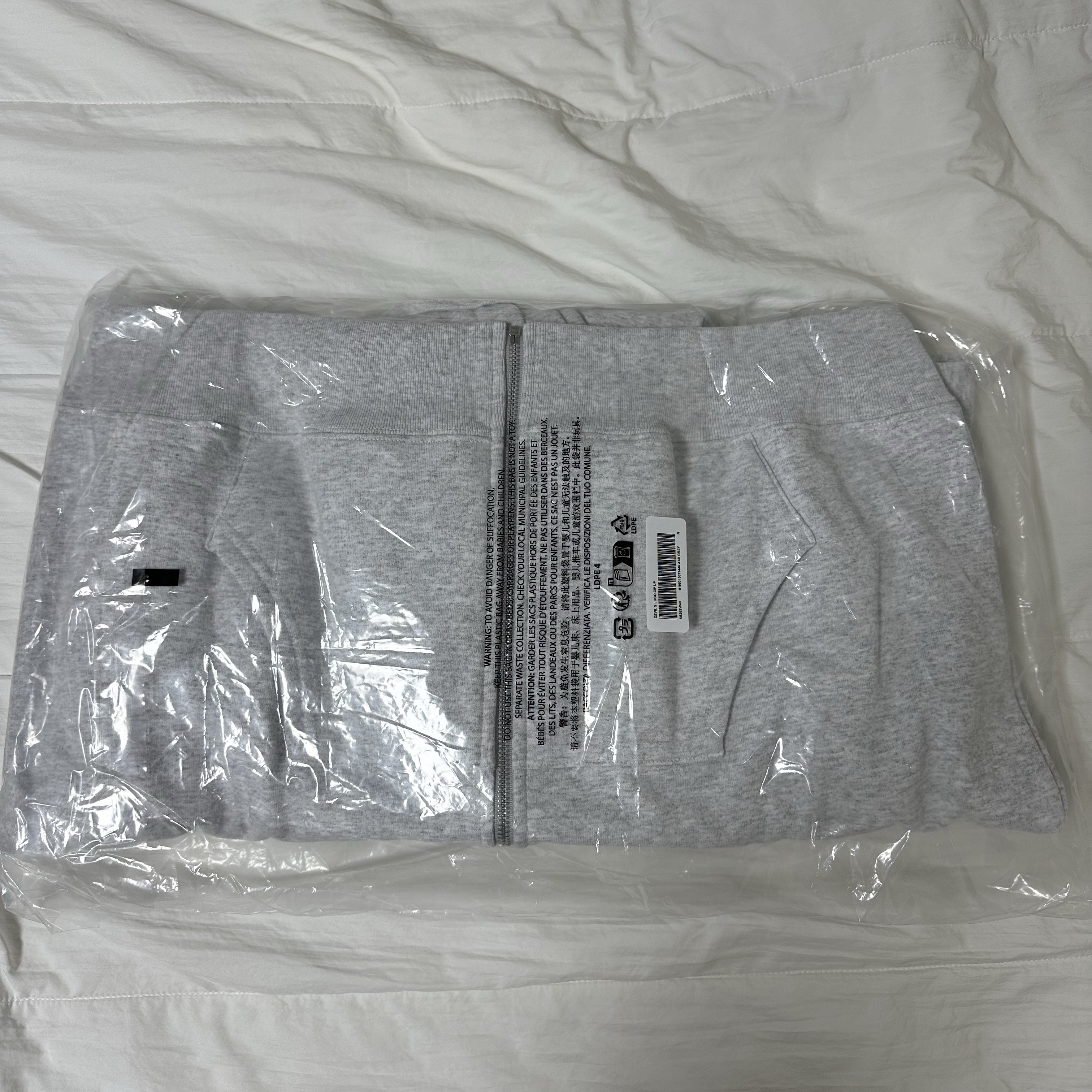 Supreme Devil S Logo Zip Up Hooded Sweatshirt Ash Grey - 26SS 착용 스타일 - 2