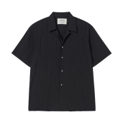 N ARCHIVE Crease Cotton Open Collar Shirts Black