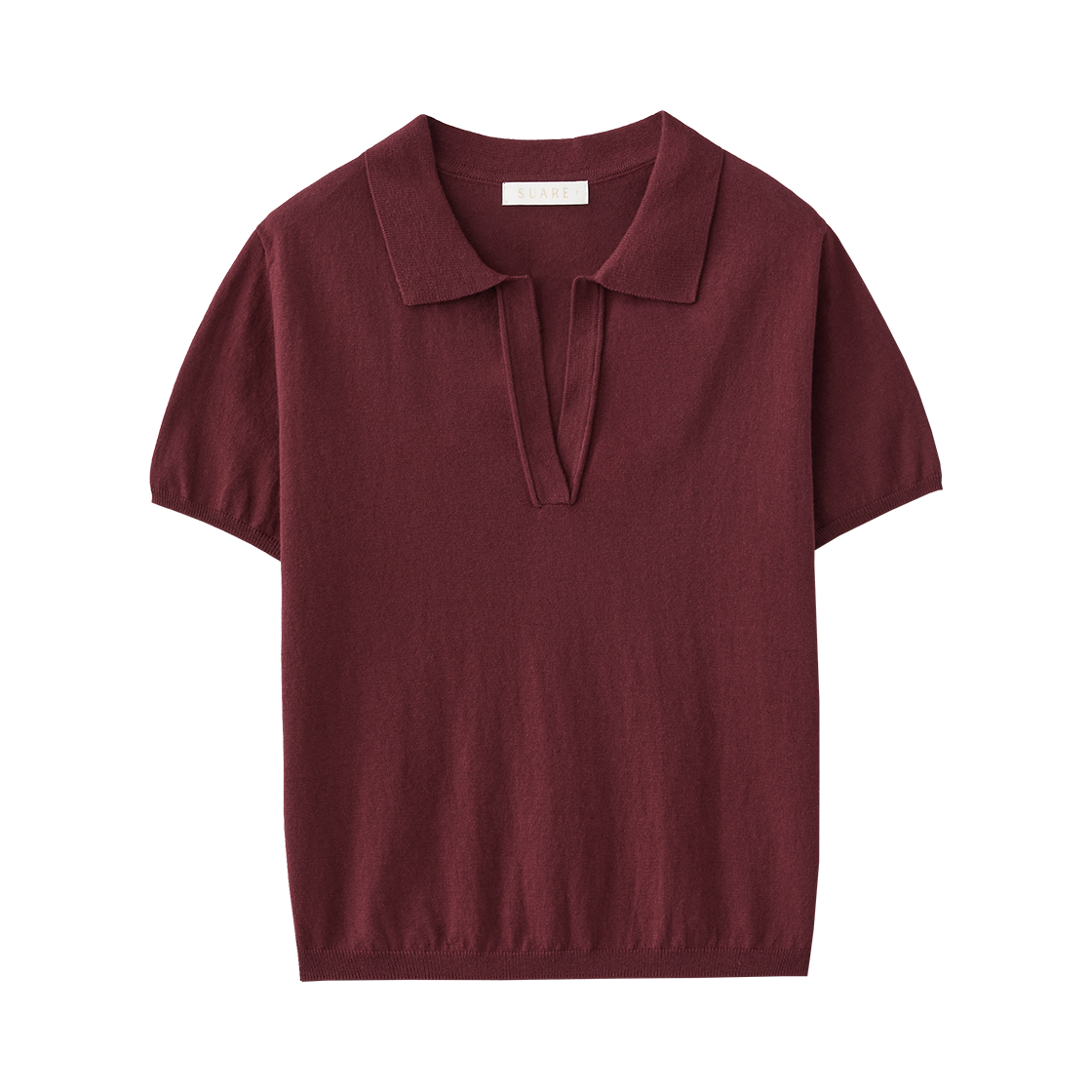 (우먼)에어리 코튼 카라 하프 니트 와인((W) Suare Women Airy Cotton Collar Half Knit Wine)