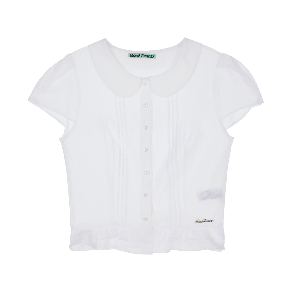 로제프란츠 시스루 플리츠 반팔 블라우스 아이보리(Rosefrantz See-through Pleat Short Sleeved Blouse [Ivory]) - 1