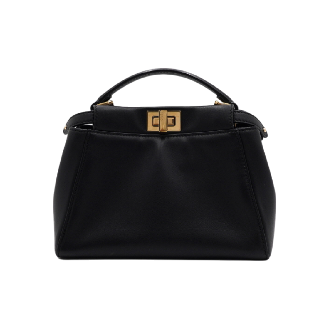 펜디 8BN244 블랙레더 피카부 미니 토트백 겸 숄더백 크로스백aa63857(Fendi 8BN244 Black Leather Peekaboo Mini Tote & Shoulder Bag) - 1