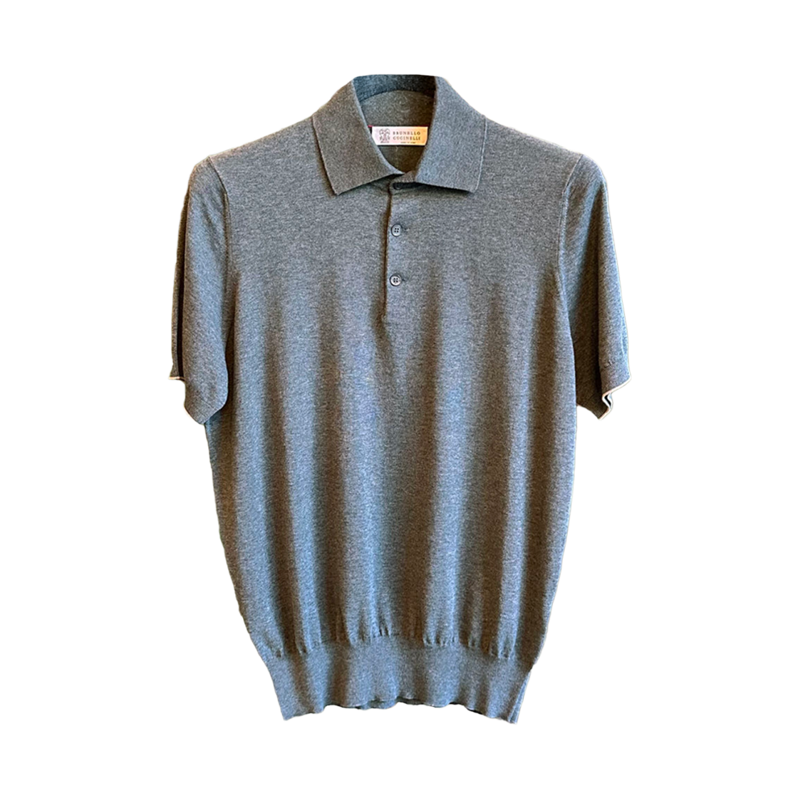 브루넬로 쿠치넬리 코튼 라이트웨이트 니트 폴로 셔츠 차콜(Brunello Cucinelli Cotton Lightweight Knit Polo Shirt Charcoal)