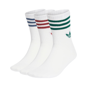 Adidas 3-Stripes Crew Socks White Preloved Ruby (3 Pack)
