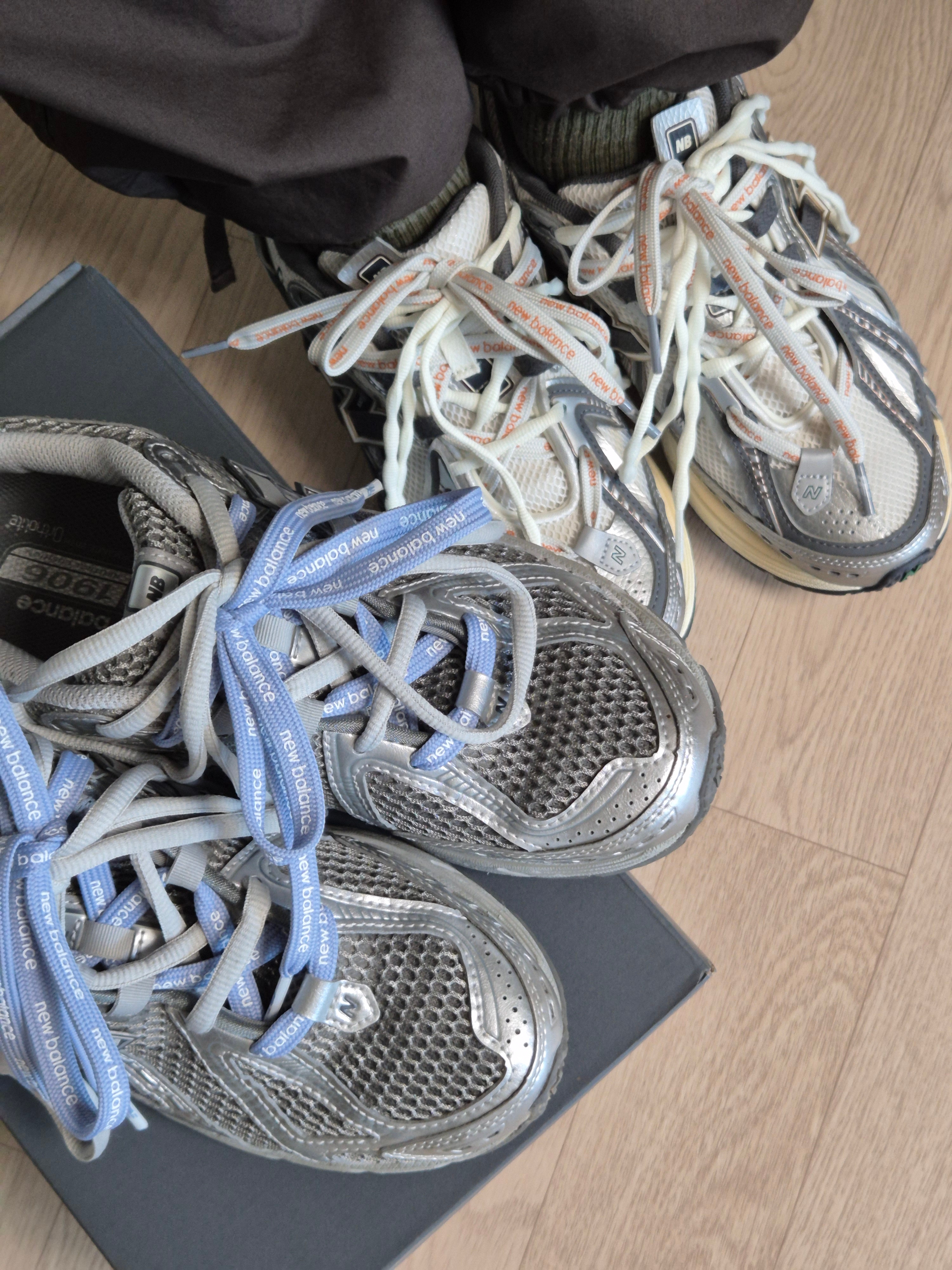 New Balance 1906A Silver Metallic Castlerock, New Balance 1906R Harbor Grey Silver Metalic 착용 스타일