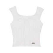 Rosefrantz Chiffon Ribbon Crinkle Sleeveless [Ivory]