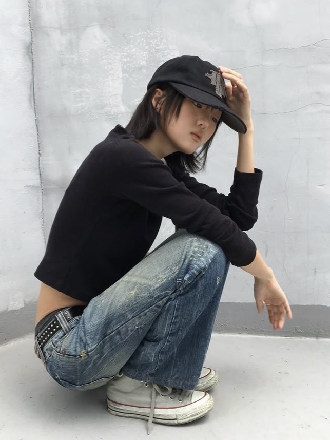 PHOS333 Phos Applique Ball Cap 착용 스타일 - 3