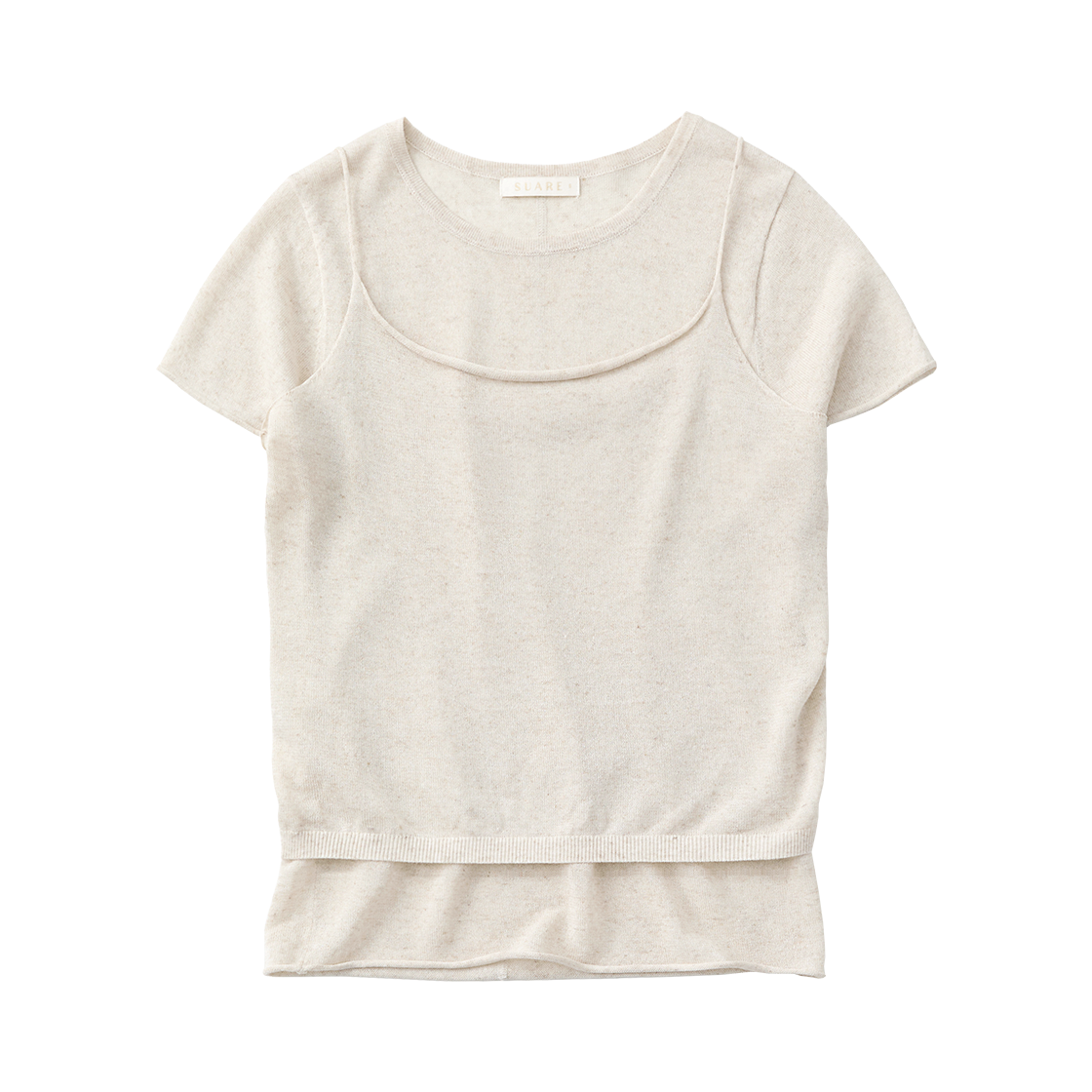 SBF2KN13WNT (W) Suare Women Veil Linen Layered Knit (SET) Natural